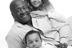Black & White Studio Portrait of Father with his young daughter