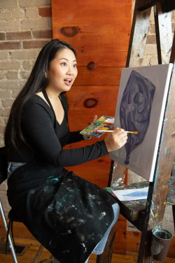 Photos of Grace Yeh for a Grant Thornton recruitment campaign