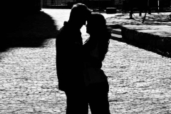 Young Couple in Romantic Silhouette as Photographed for Carl Lan