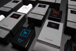 Product photography of Eau de Parfum bottles and packageing for
