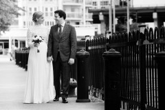 Wedding Couple Portraits of Raluca Apostu & David along Harbourf